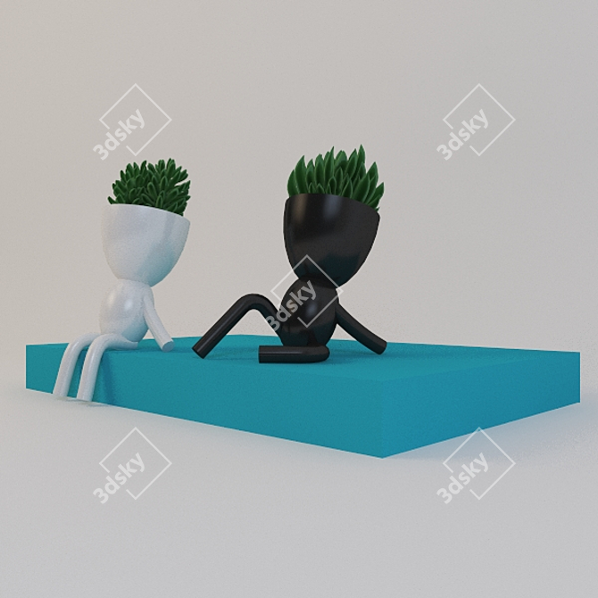 Sleek Ceramic Vase 3D model image 2