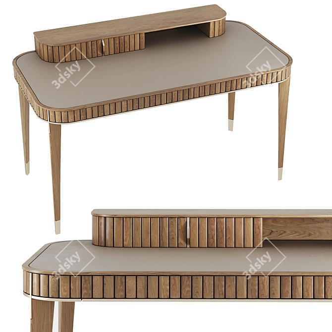 EDEN-ROCK Desk: Elegant Cherry Wood Design 3D model image 3