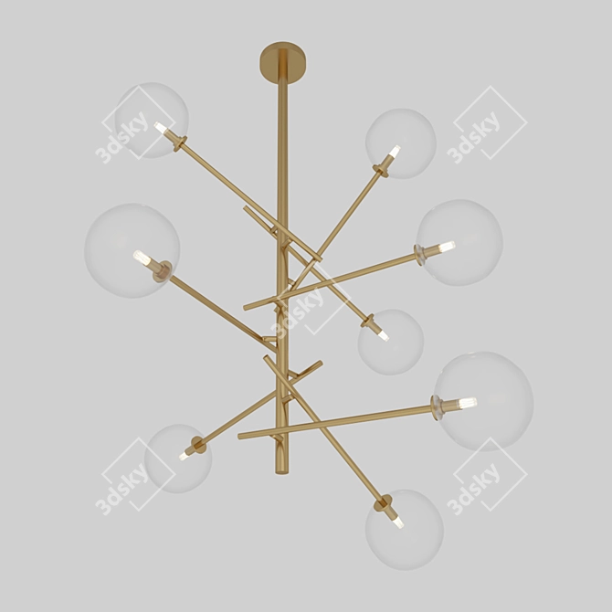 Elegant Golden Sphere Pendant Light 3D model image 1