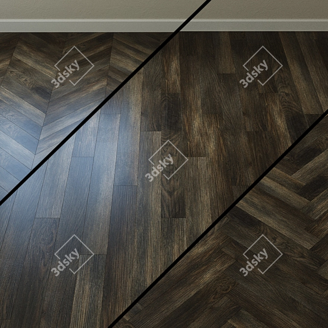 Alpine Dark Walnut Vinyl Tile 3D model image 1