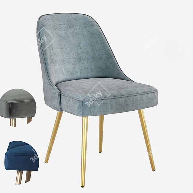 Elegant West Elm Dining Chair 3D model image 1