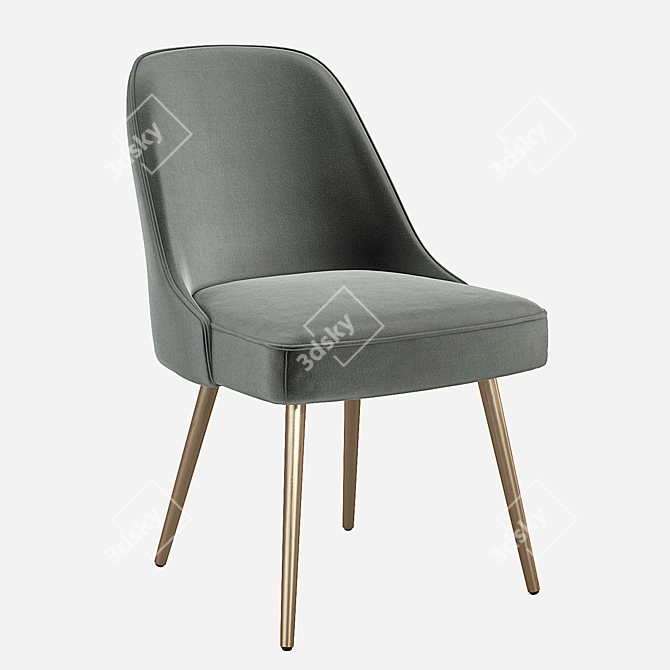 Elegant West Elm Dining Chair 3D model image 4