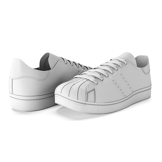 Adidas Superstar 80s Decon: Sleek and Stylish Sneakers 3D model image 6