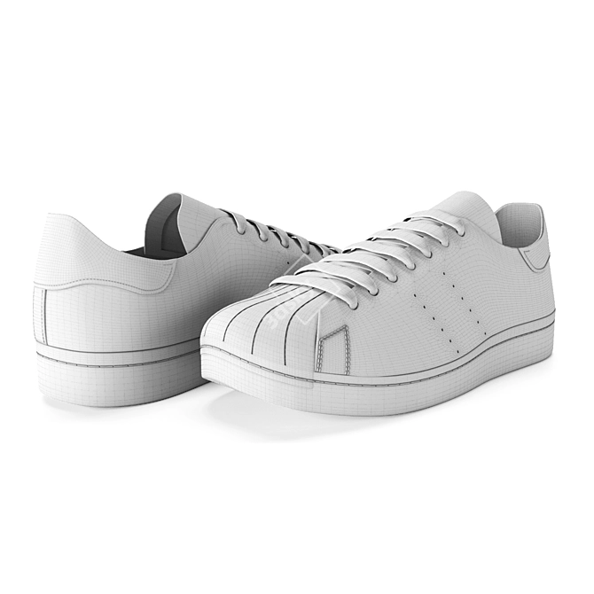 Adidas Superstar 80s Decon: Sleek and Stylish Sneakers 3D model image 7