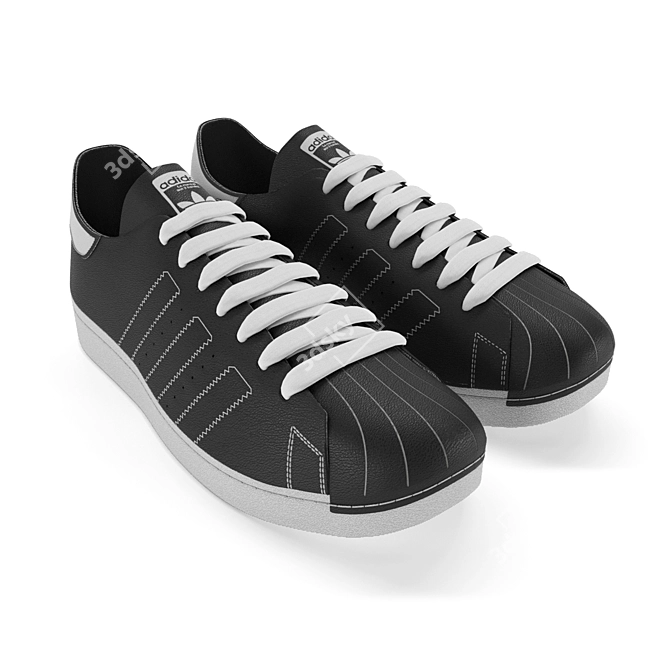 Adidas Superstar 80s Decon: Sleek and Stylish Sneakers 3D model image 12