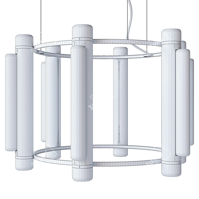 Modern Pipeline Chandelier: Elegant Illumination 3D model image 4