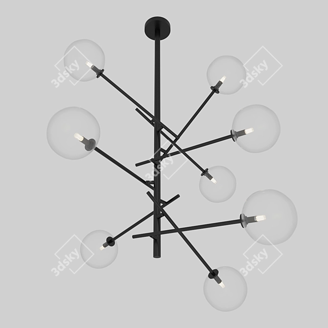 Modern Black MJ PURE 8 Pendant 3D model image 1