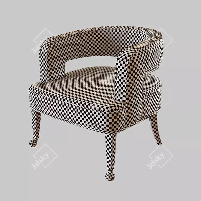 Customizable Hayley Accent Chair 3D model image 5