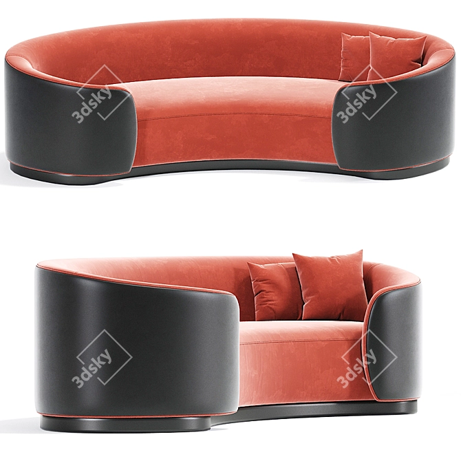 Velvet Curve Sofa: Eden Rock Collection 3D model image 2