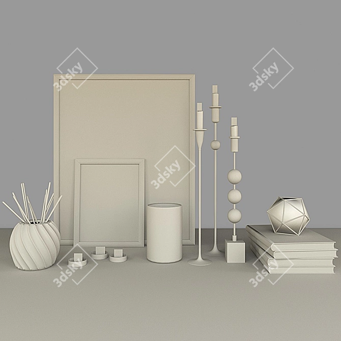 Elegant Home Decor Set 3D model image 4