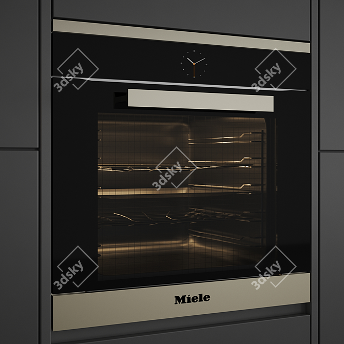 Sleek Kitchen Set: Gas Hob, Sink, Oven & Hood 3D model image 4