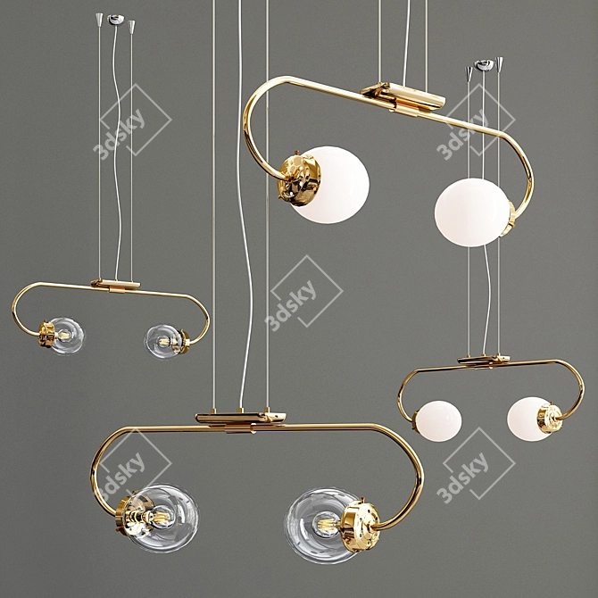 Handmade Brass Pendant Lamp 3D model image 1