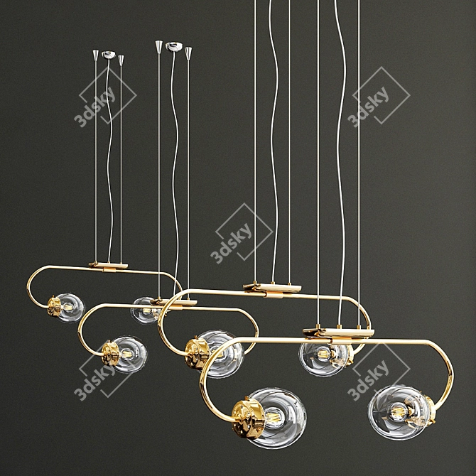 Handmade Brass Pendant Lamp 3D model image 3