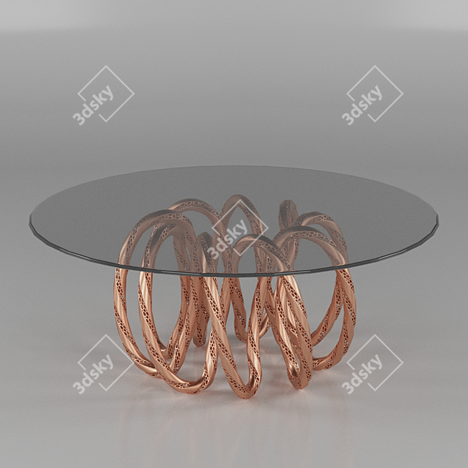 Modern Interwoven Leg Table 3D model image 1