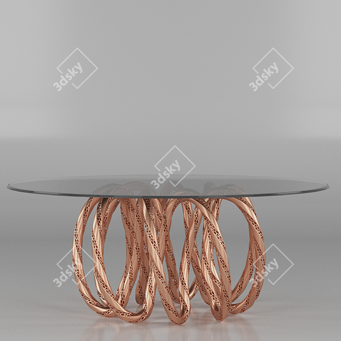 Modern Interwoven Leg Table 3D model image 2