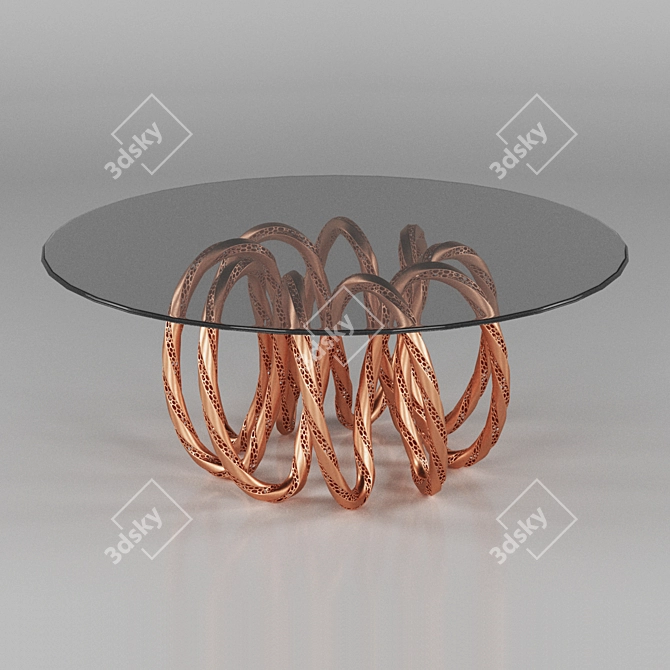 Modern Interwoven Leg Table 3D model image 4