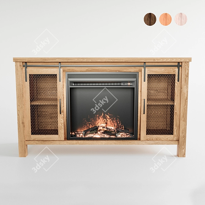 Modern Mahan TV Stand with Fireplace 3D model image 7