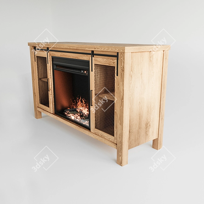 Modern Mahan TV Stand with Fireplace 3D model image 8