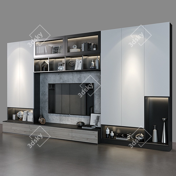 Sleek Storage Solution: Cabinet 051 3D model image 2