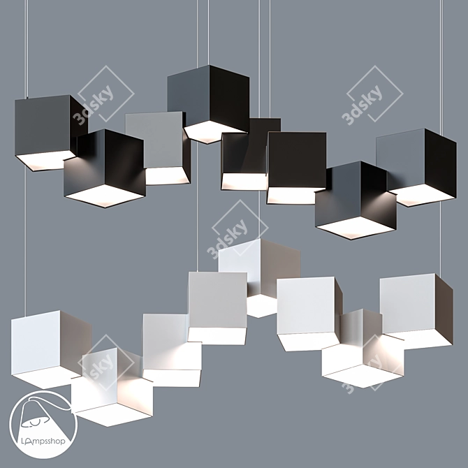 Elegant Rallo Chandelier: Perfect Blend of Style and Size 3D model image 1