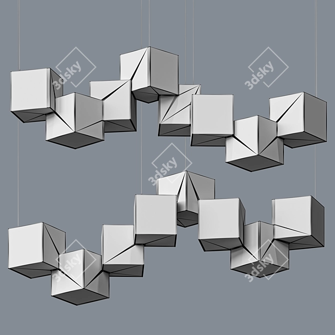 Elegant Rallo Chandelier: Perfect Blend of Style and Size 3D model image 2