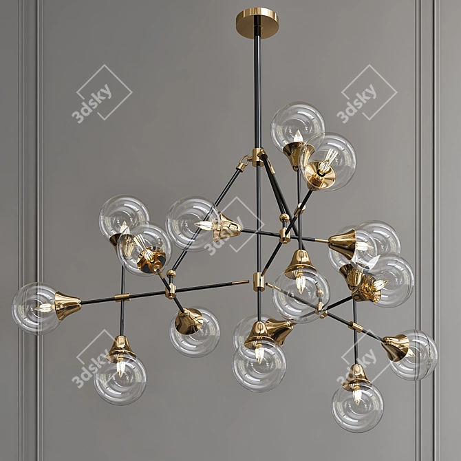 Sleek Baton Chandelier - 2013 Version 3D model image 1