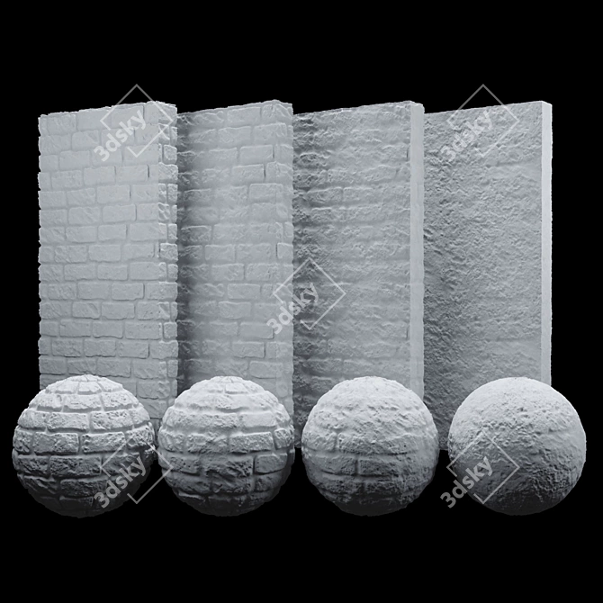 Pure White Brick Texture 3D model image 1