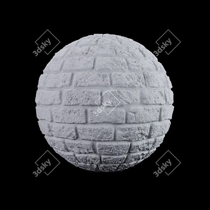 Pure White Brick Texture 3D model image 2