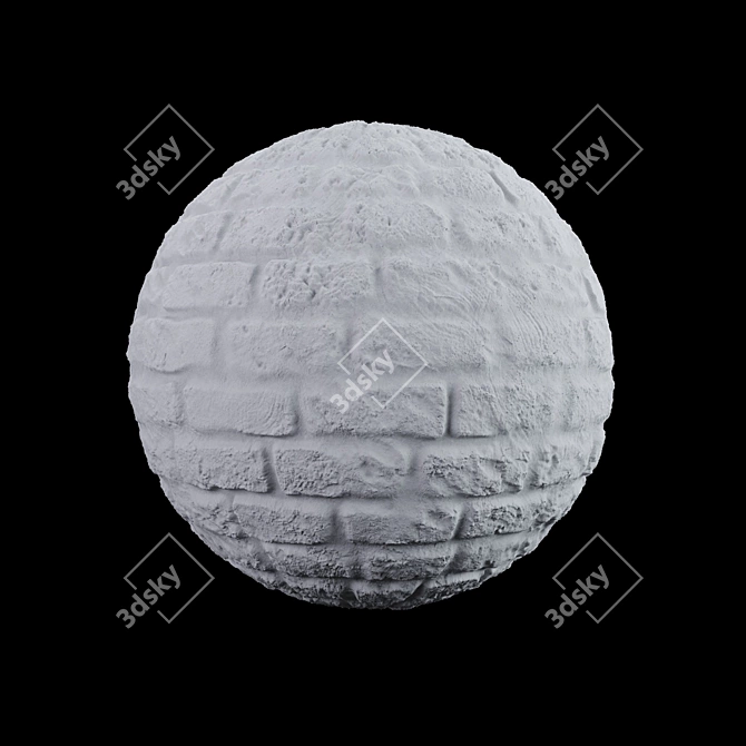 Pure White Brick Texture 3D model image 3