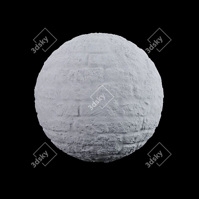 Pure White Brick Texture 3D model image 4