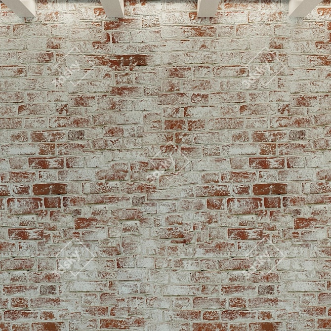 Vintage Brick Wall Texture 3D model image 3