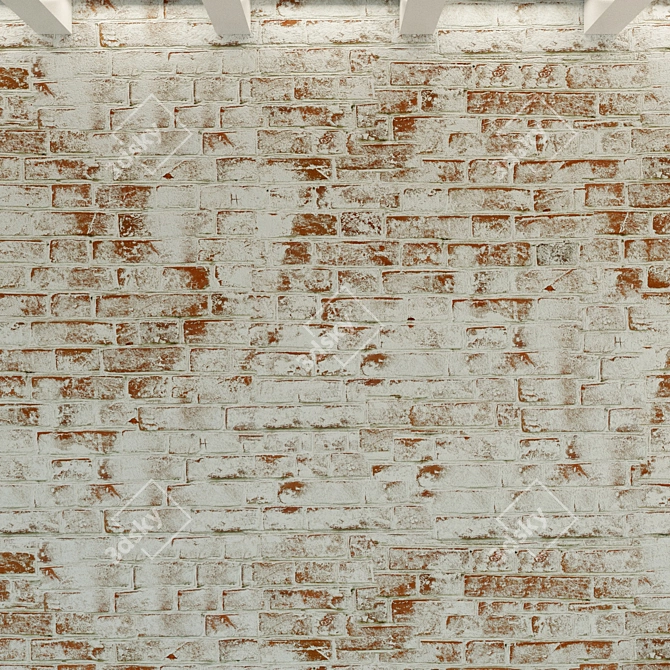 Vintage Red Brick Wall 3D model image 3