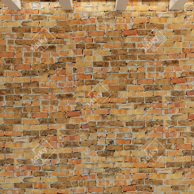 Vintage Brick Wall: Old, Historical, Red 3D model image 2