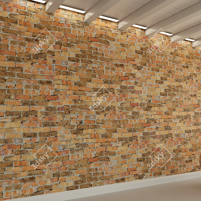 Vintage Brick Wall: Old, Historical, Red 3D model image 3