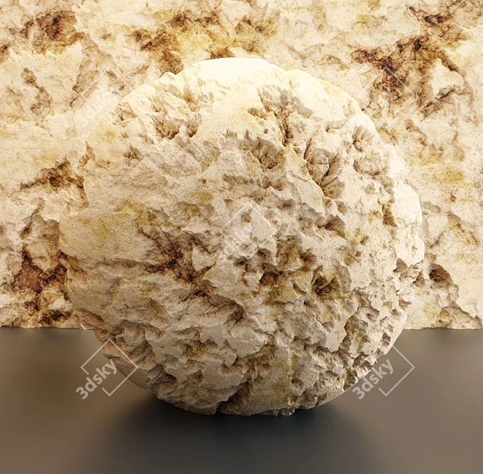 Damaged Orange Cliff Rock VRAY 3D model image 4