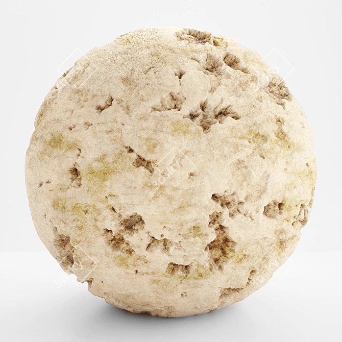 Damaged Orange Rock VRAY 3D model image 4