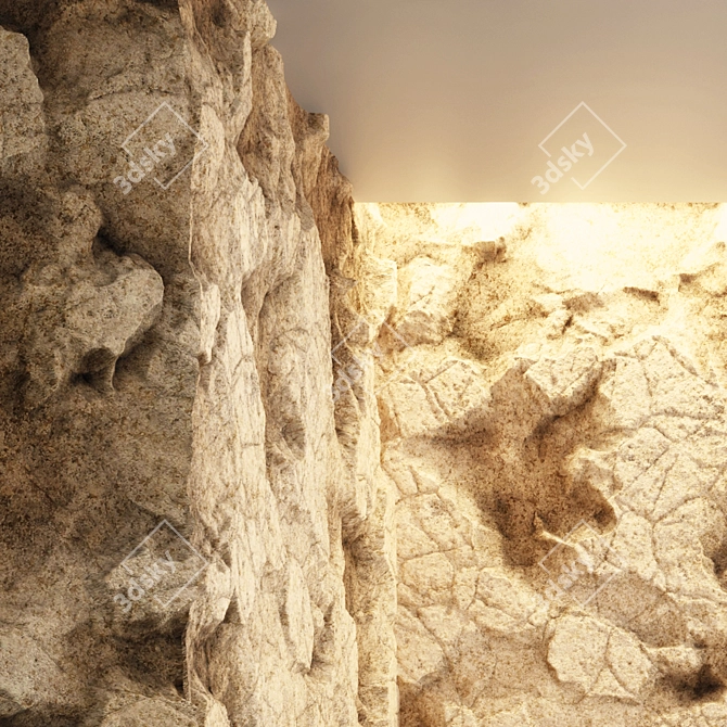 Immersive 4K VRAY Orange Rock 3D model image 3