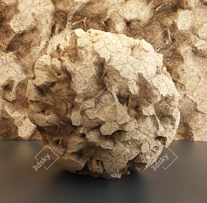 Immersive 4K VRAY Orange Rock 3D model image 4