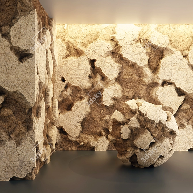 Orange Rock Cliff VRAY Material 3D model image 2