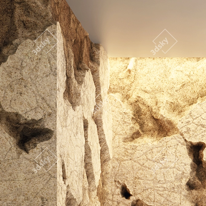 Orange Rock Cliff VRAY Material 3D model image 3