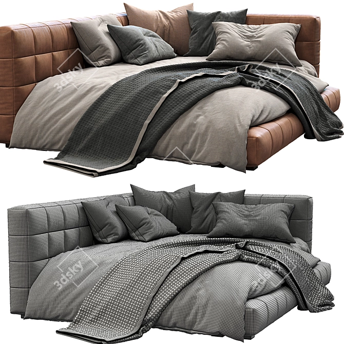 Baldwin Lounge Corner Upholstered Bed 3D model image 4