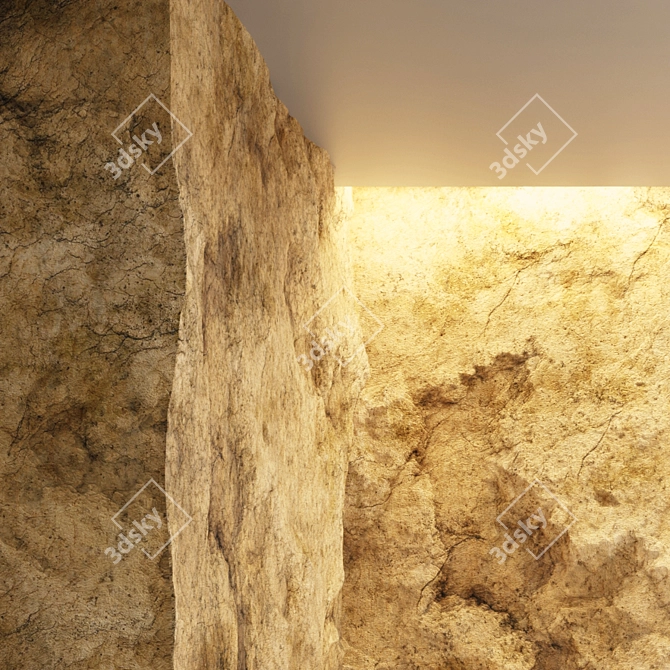 Damaged Cliff Rock VRay 4k 3D model image 3