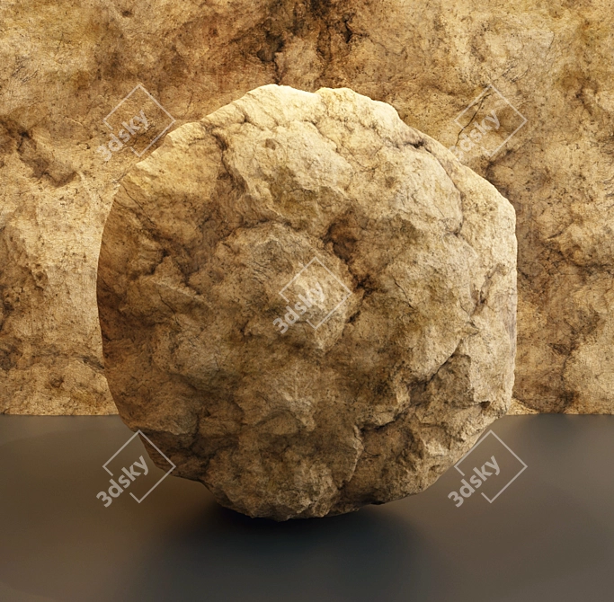 Damaged Cliff Rock VRay 4k 3D model image 4