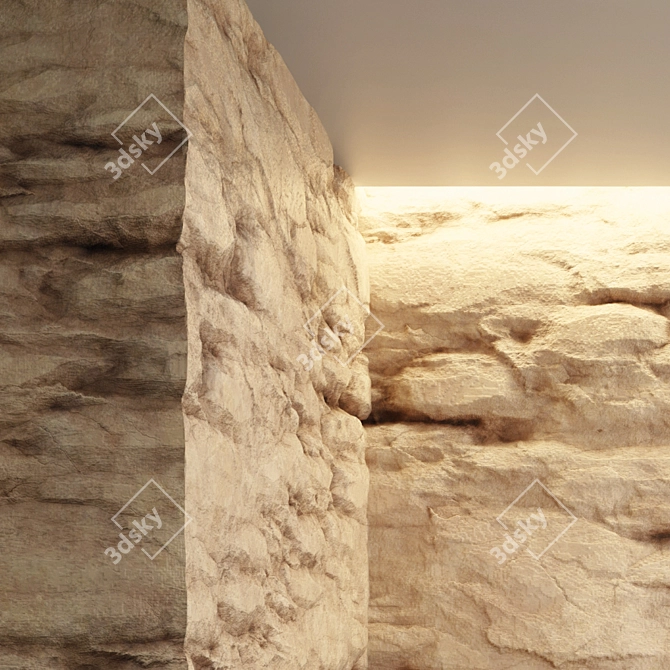 Orange Cliff Rocks for VRAY 3D model image 3