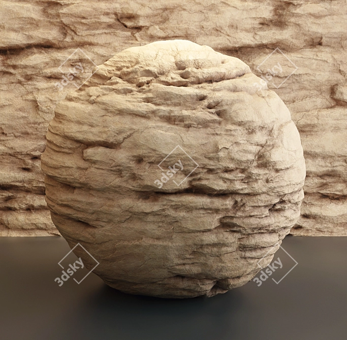 Orange Cliff Rocks for VRAY 3D model image 4