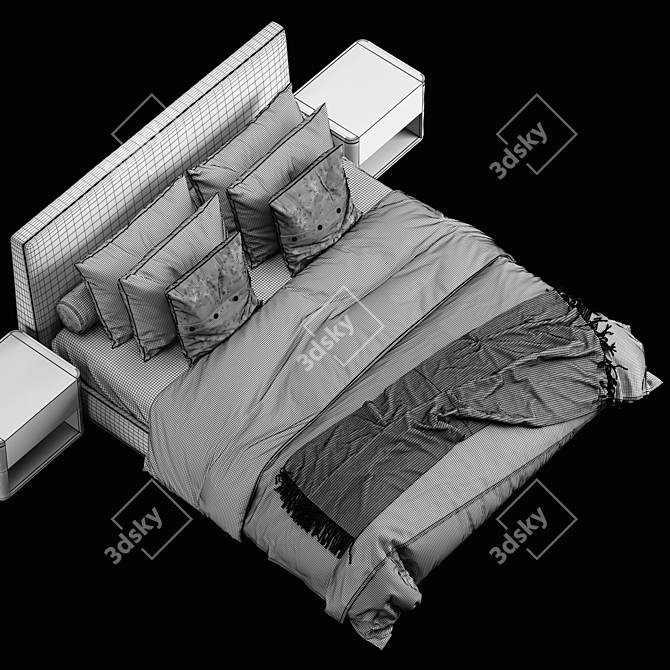 Modern Minotti Powell Bed 3D model image 5