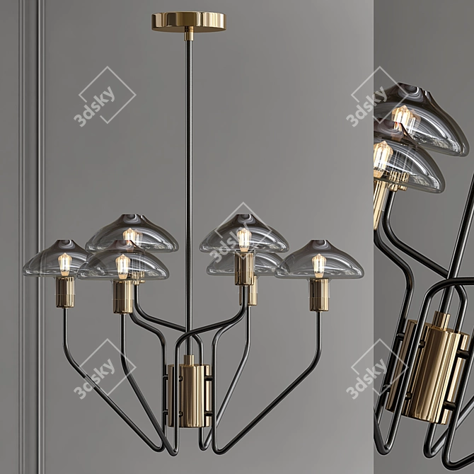 Glass Mushroom Chandelier 3D model image 1