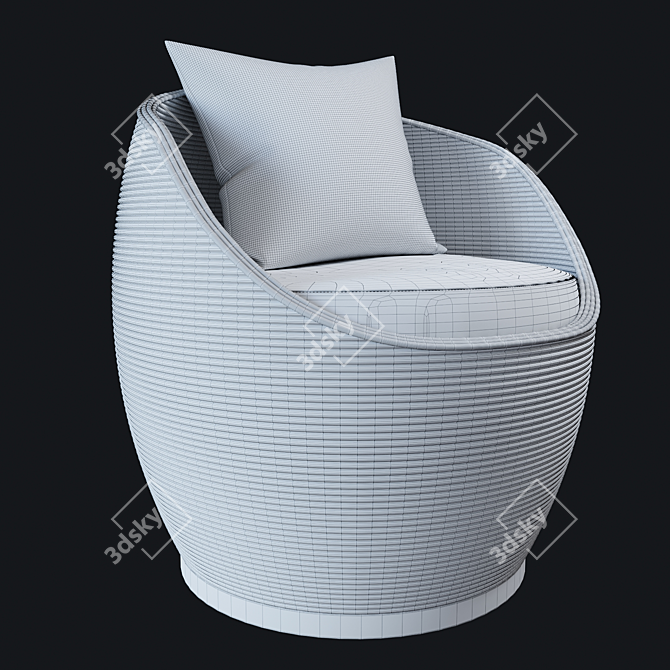 Elegant Riviera Swivel Chair 3D model image 4