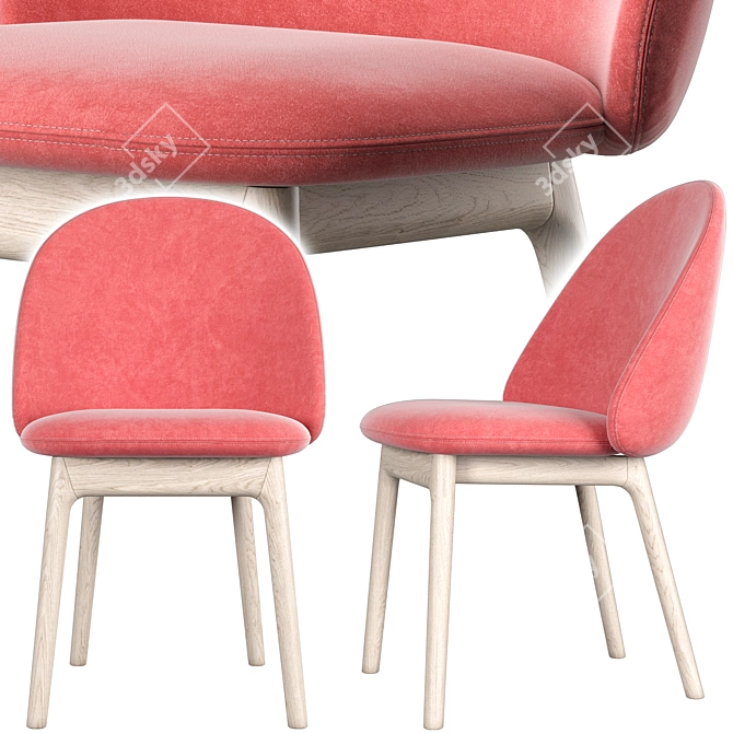 Icelandic-inspired Dining Set: IOLA Chair & ILLO Table 3D model image 2