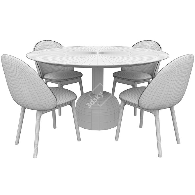 Icelandic-inspired Dining Set: IOLA Chair & ILLO Table 3D model image 3